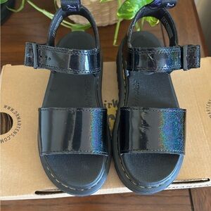 Dr. Martens Marlow Black Galaxy Shimmer Buckle Shoes